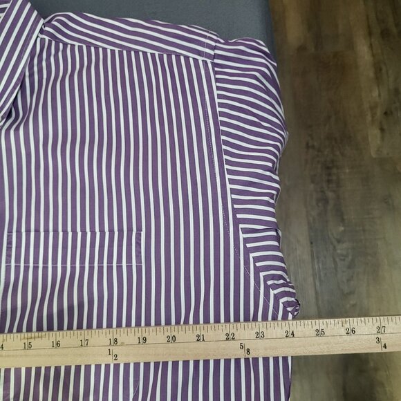 BURBERRY LONDON Men's SZ LG Purple Striped Long Sleeve Button Down Dress Shirt U - Picture 8 of 9